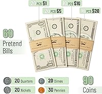 Vista 2 de Mr. Pen - Dinero de juego para niños, 150 unidades, a partir de 3 años, dinero de juguete, juegos de dinero, dinero falso para niños, dinero