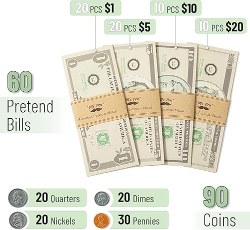 Miniatura 2 de Mr. Pen - Dinero de juego para niños, 150 unidades, a partir de 3 años, dinero de juguete, juegos de dinero, dinero falso para niños, dinero de