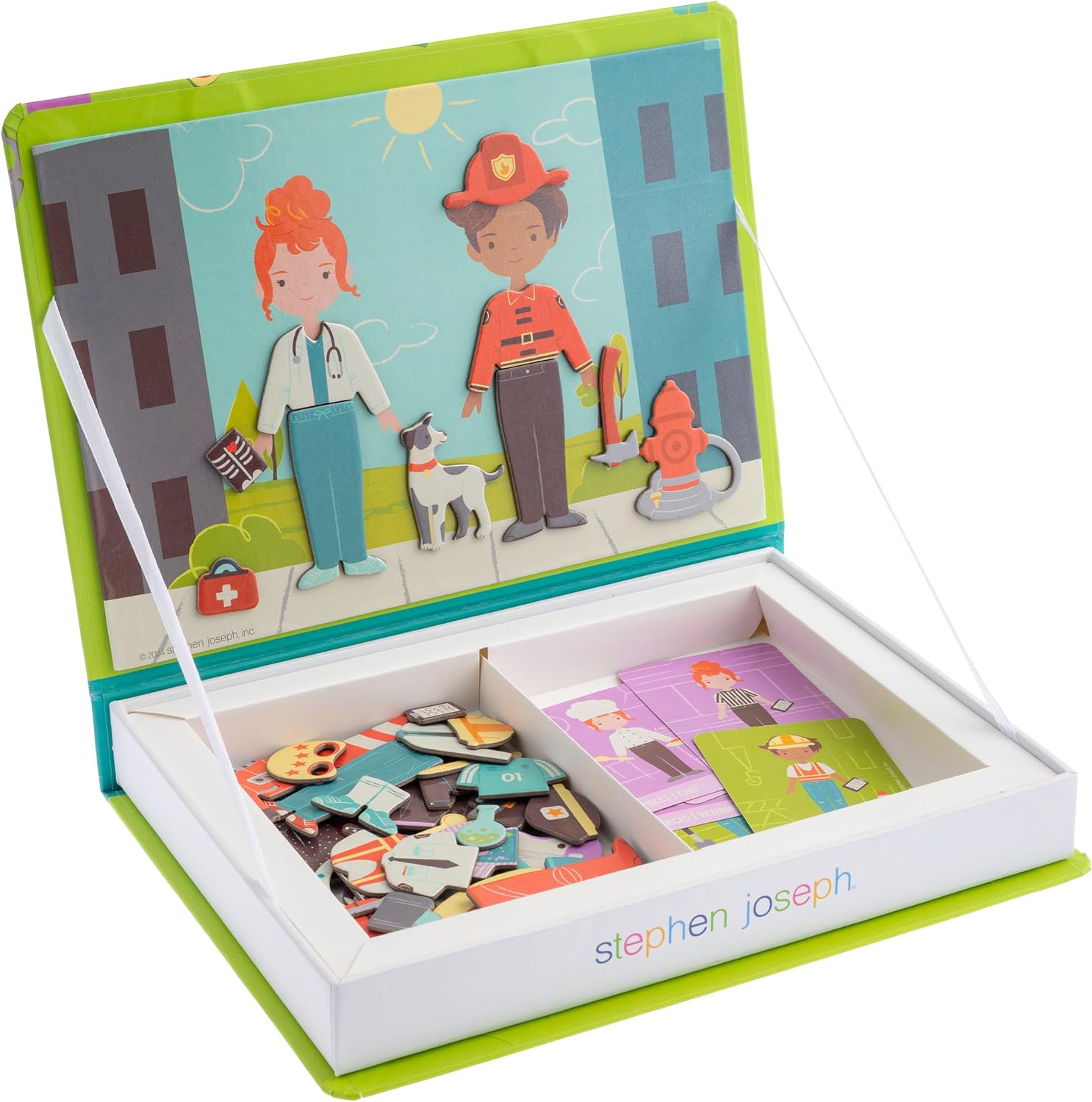 Stephen Joseph, Kids Magnetic Activity Set, 50 Magnet Pieces and 10 Double Sided Cards, Screen-Free Fun, Ideal Travel Activity for Kids, Ideal for Ages 3+, Careers