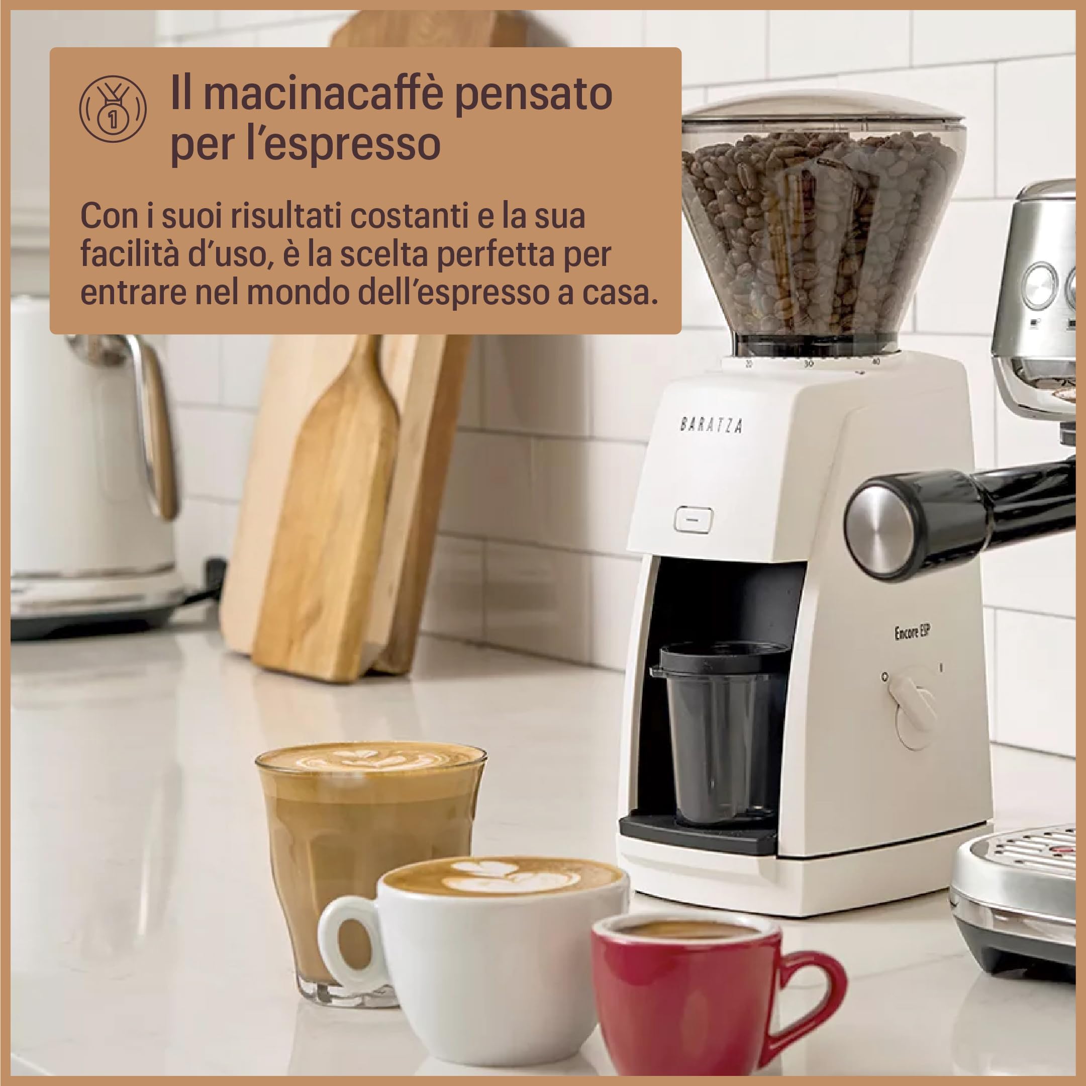 Baratza - Macinacaffè Encore ESP 230V - Elettrodomestici per la Casa, Macina Caffè Elettrico per Caffè in Grani - Grinder Specializzato per Espresso, Nero