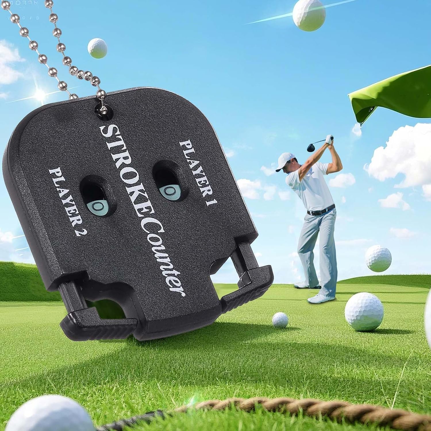 Mini Golf Scorer and Hit Counter Clicker, Golf Game Scoring Keychain, Portable Outdoor Sports Scorer