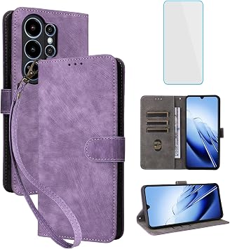 Blackview Wave 10/Wave 10C ウォレットスマホケース スクリーンプロテクター付き RFIDブロッキング レザーフリップカード キックスタンド レディース メンズ 携帯電話カバー Blackview Wave10 C ブラックビュー Wave10C パープル