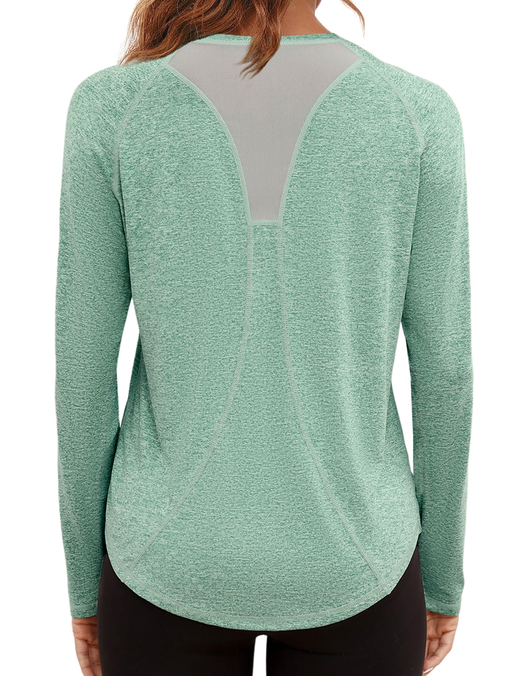 Gyabnw Funktionsshirt Damen Langarm Sportshirt Activewear Fitness Laufshirt Sport Oberteile Atmungsaktive Wandershirt Yoga