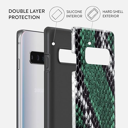 Miniatura 3 de BURGA Funda para teléfono compatible con Samsung Galaxy S10 Plus, carcasa rígida híbrida de 2 capas + funda protectora de silicona, piel de