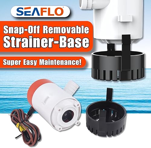 Miniatura 5 de SEAFLO Bomba de sentina Serie 01 750 GPH  Salida de 12 V, 34 pulgadas, bomba sumergible marina con protección antibloqueo de aire, certificado CE y