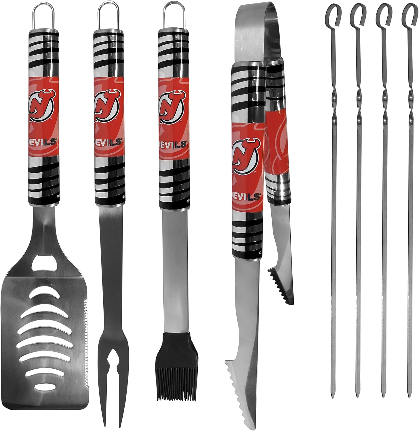 Siskiyou NHL New Jersey Devils Unisex SPORTS8 pc Tailgater BBQ Set, Grey, One Size