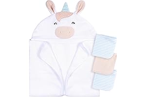 Gerber Baby 4-Piece Hooded Towel & Washcloth Set: Enchanting Unicorn Magic for Little Dreamers