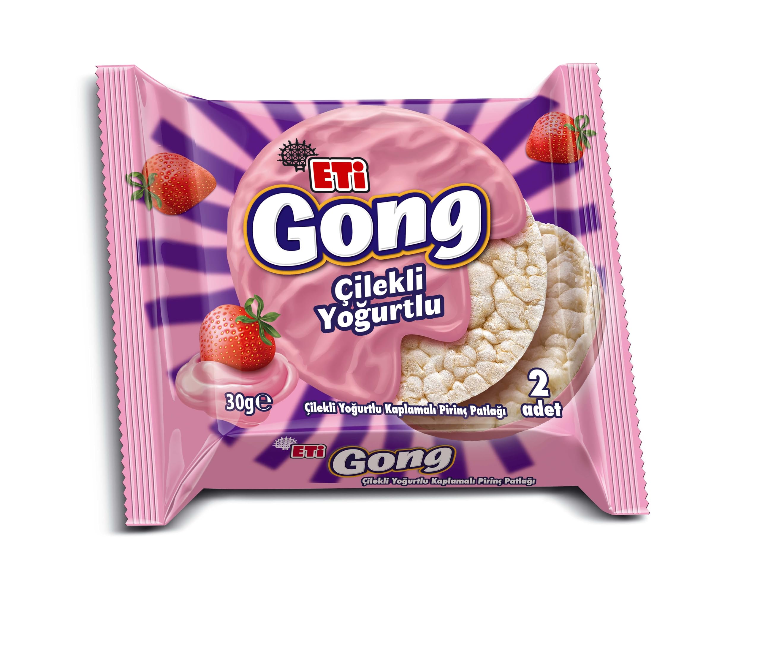 Eti Gong Çilekli Yoğurtlu Kaplamalı Pirinç Patlağı 30 g