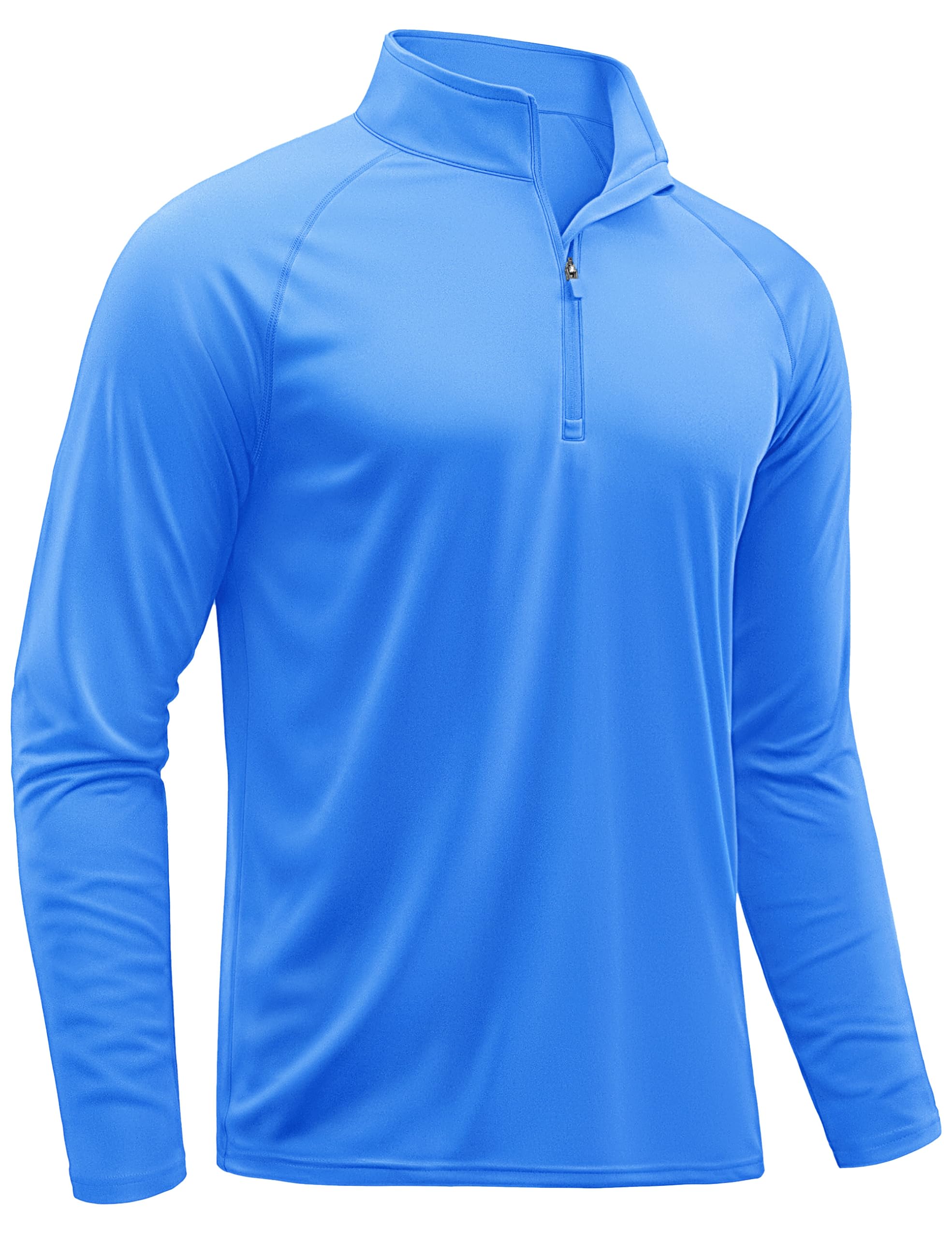 TACVASEN Men's Long Sleeve Athletic Shirts 1/4 Pullover Zip Sun Protection Rash Guard UPF 50+ Outdoor Running T-Shirts