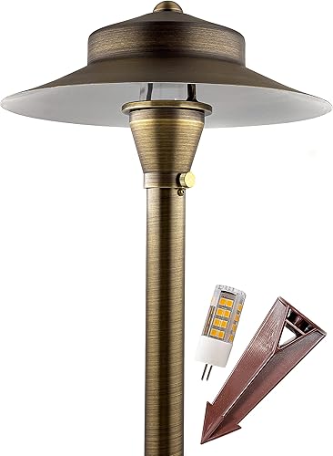 Luces LED para camino, 120 luces de paisaje, iluminación de bajo voltaje de latón macizo, bombilla LED MR16 de 4 W, luz LED blanca cálida, luz de