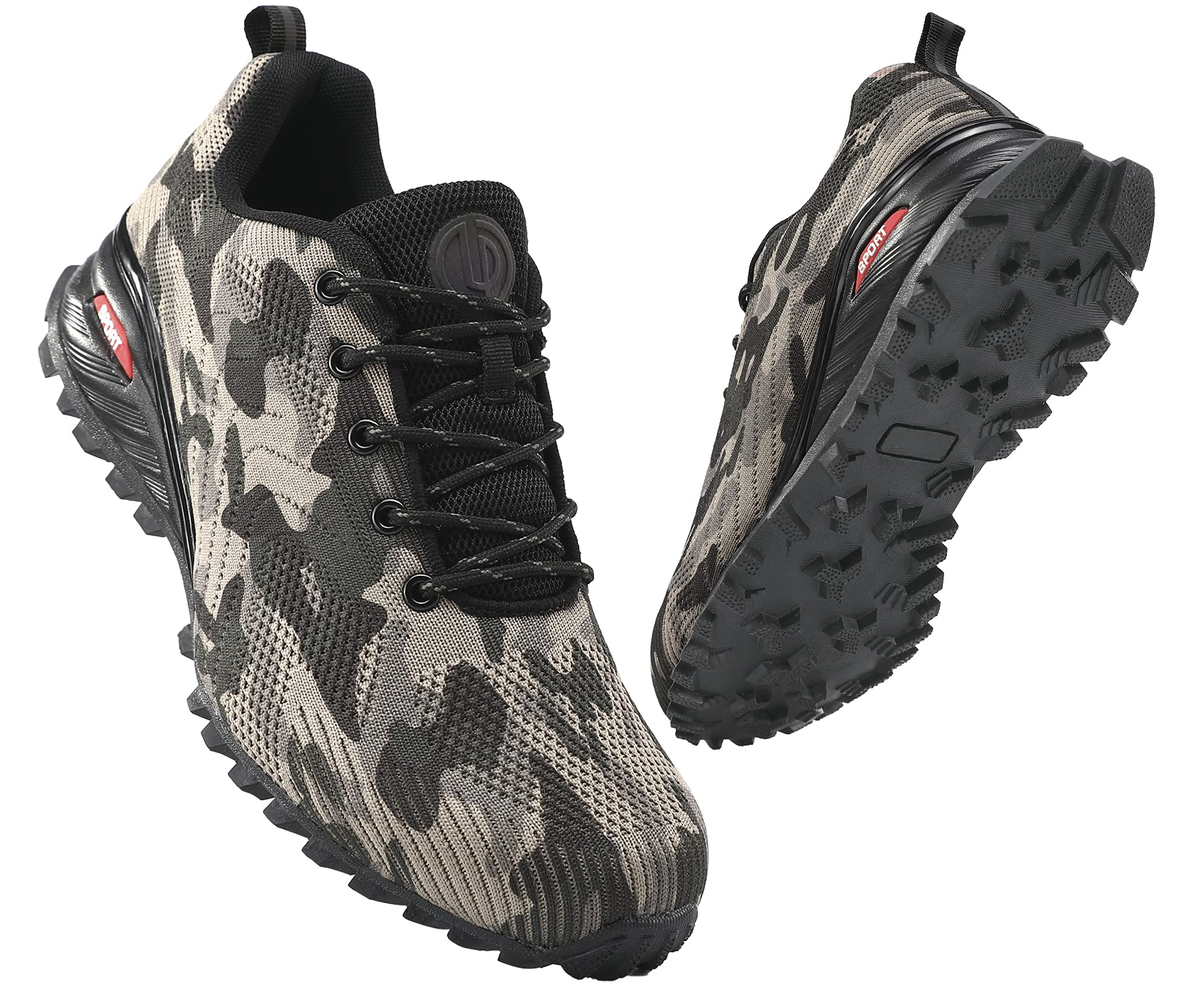 COOJOY Mens Trail Running Shoes Breathable Hiking Trekking Trainers Arch Support Walking Shoes