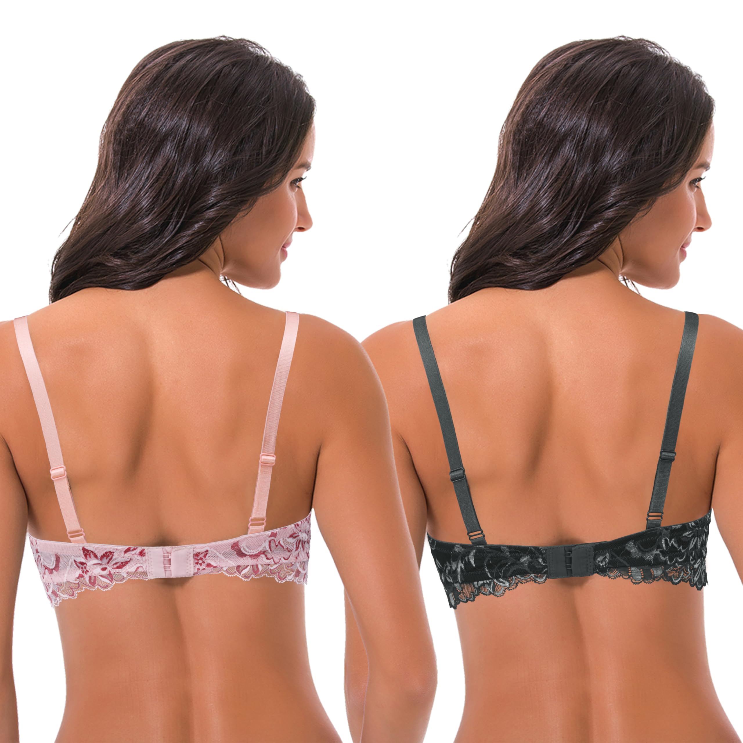 Curve Muse con Aros, Sujetadores con +1,5 Taza-x2 | Push Up, Media copa, Acolchado, Balconette, Transpirable, Copa moldeada