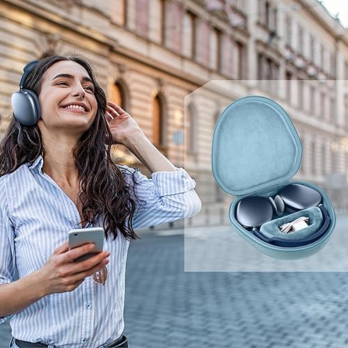 Miniatura 9 de co2CREA Funda Rígida con Modo de Reposo Reemplazo para Auriculares Apple AirPods Max Inalámbricos de Diadema (Funda Azul Cielo)