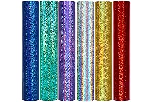 TECKWRAP Holographic Sparkle Adhesive Craft Precut Vinyl Sheets for Eye-Catching DIY Projects