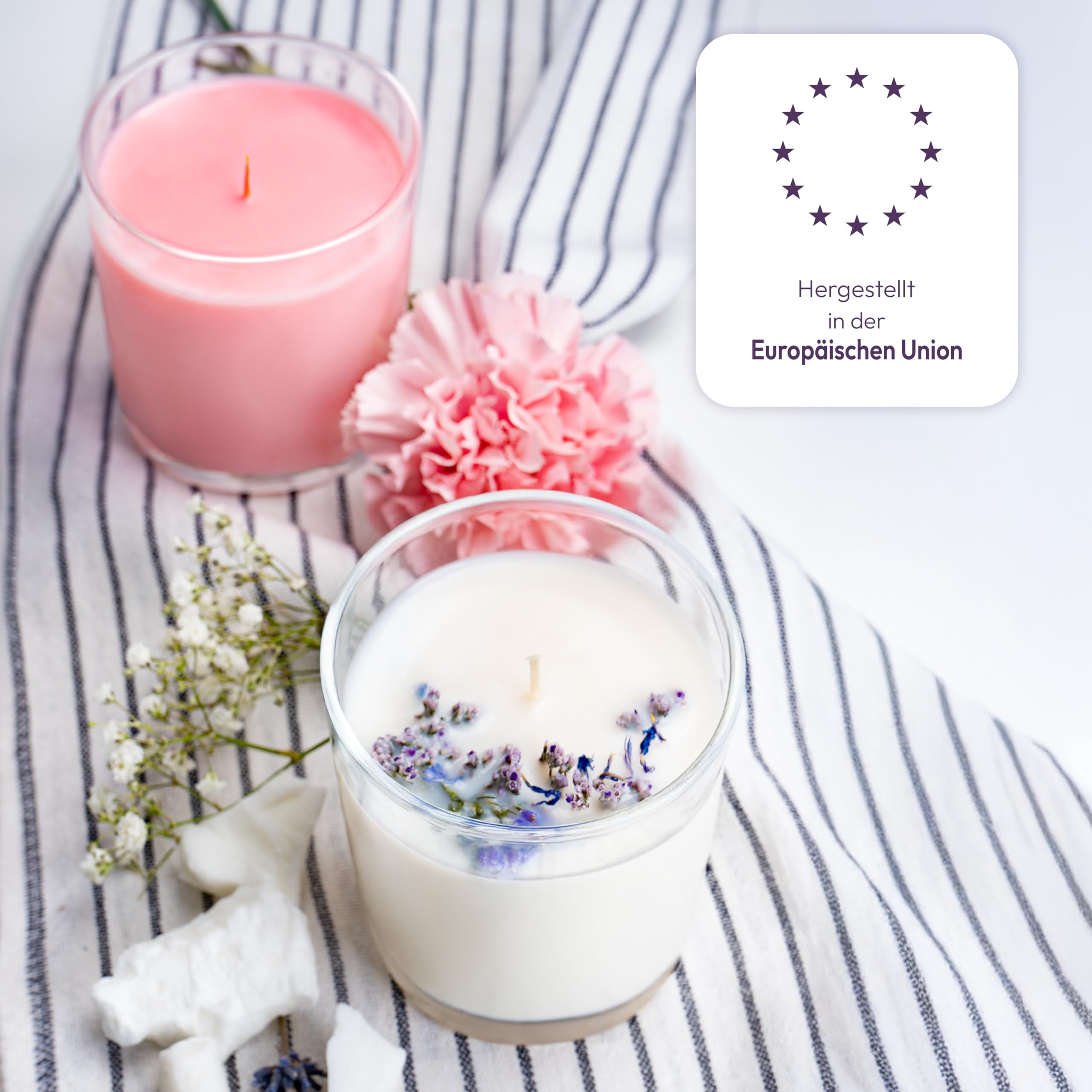 KONZEPT Kerzengläser 300ml, 9x8cm - 12 er Gläser für Kerzen, Dekoratives Windlicht Glas DIY