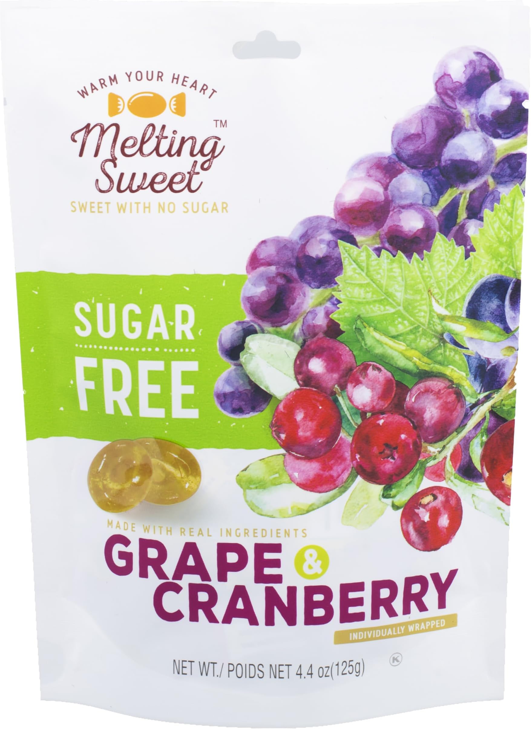 Melting Sweet Sugar Free Premium Hard Candy (Grape Cranberry, 4.4 Ounce, Pack of 1)
