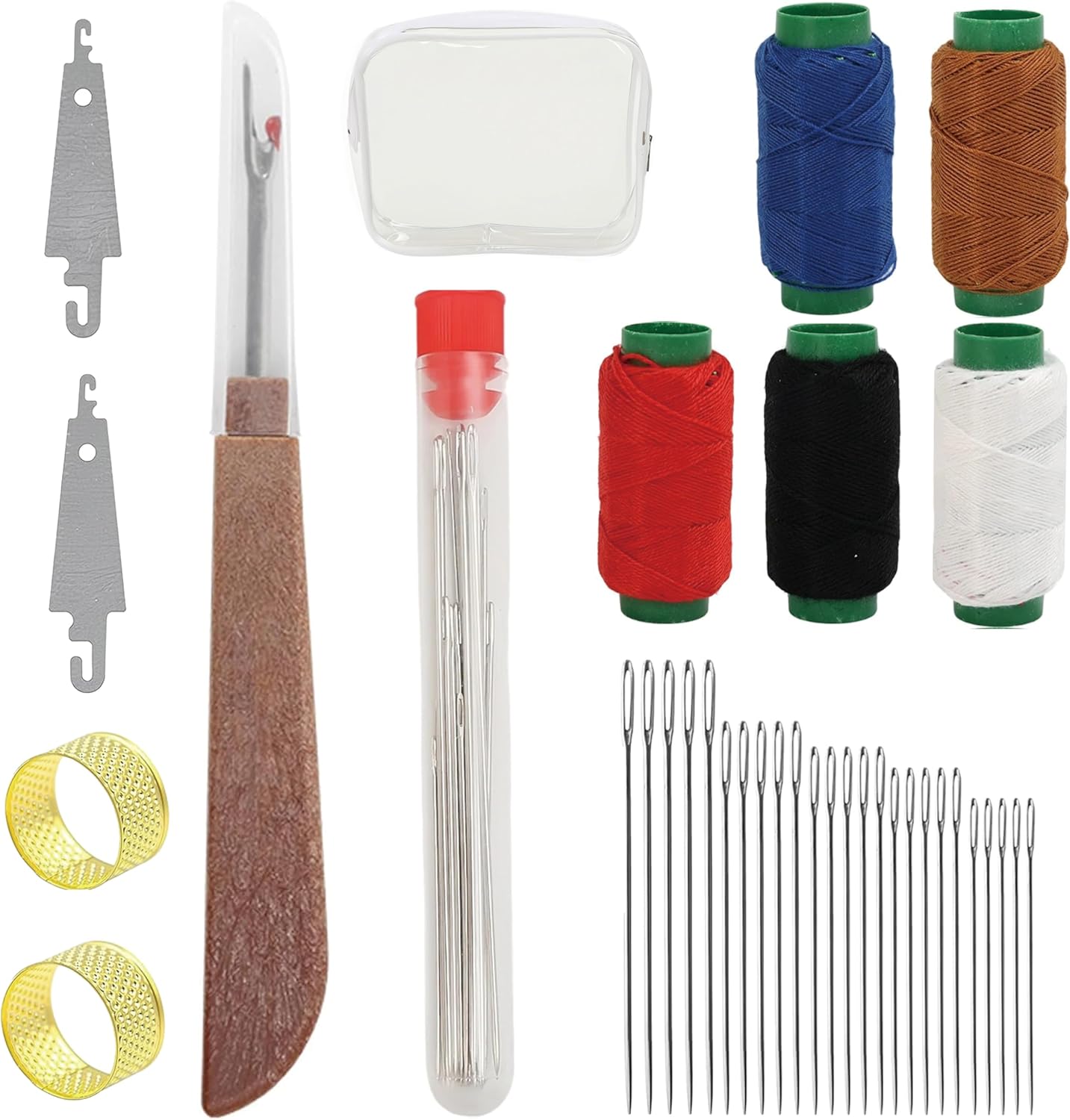 Amazon.com: Big Eye Steel Sewing Needles Kit, Thread and Needle Kit ...