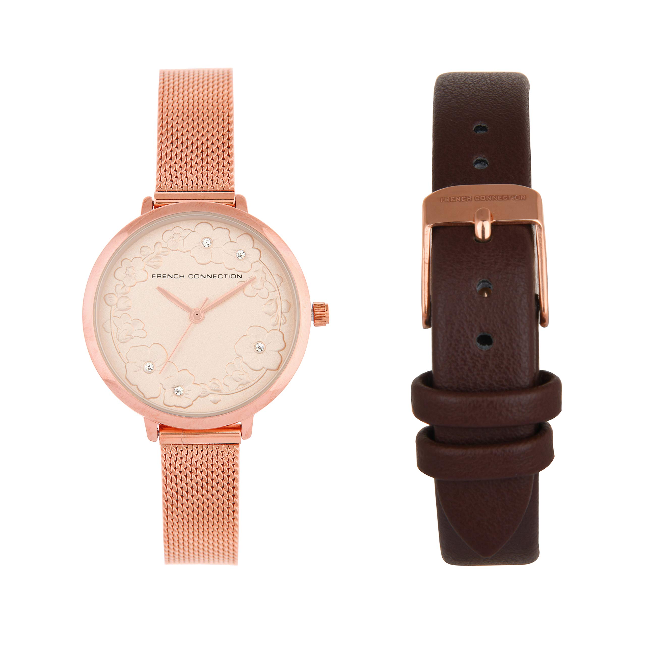 French Connection Analog Silver Dial Womens Watch-FCL0006D-R (B08JM3H1VM) Amazon Price History, Amazon Price Tracker