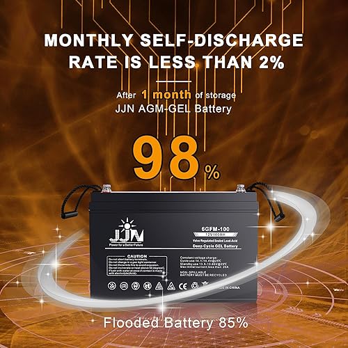 Miniatura 5 de Deep Cycle Hybrid Gel Battery 12V 100AH Rechargeable Gel Automotive Batteries for Solar RV Marine Camping Wheelchair Trolling Motor and Off-Grid