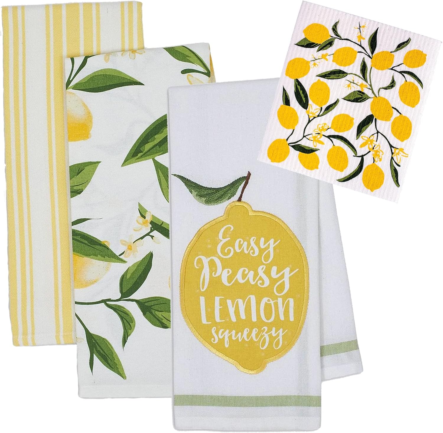 Generic Lemon Kitchen Towels Set 3 Yellow Lemon Kitchen