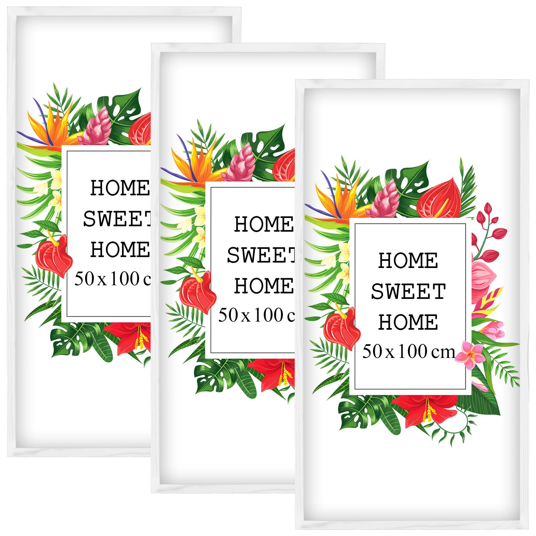 MG Design Set of 3 Wooden Picture Frame 16x20 inch (40x50 cm), White Real Wood Frame with Acrylic Glass, Vertical & Horizontal Hanging – for Photos, Posters, Certificates, Puzzles
