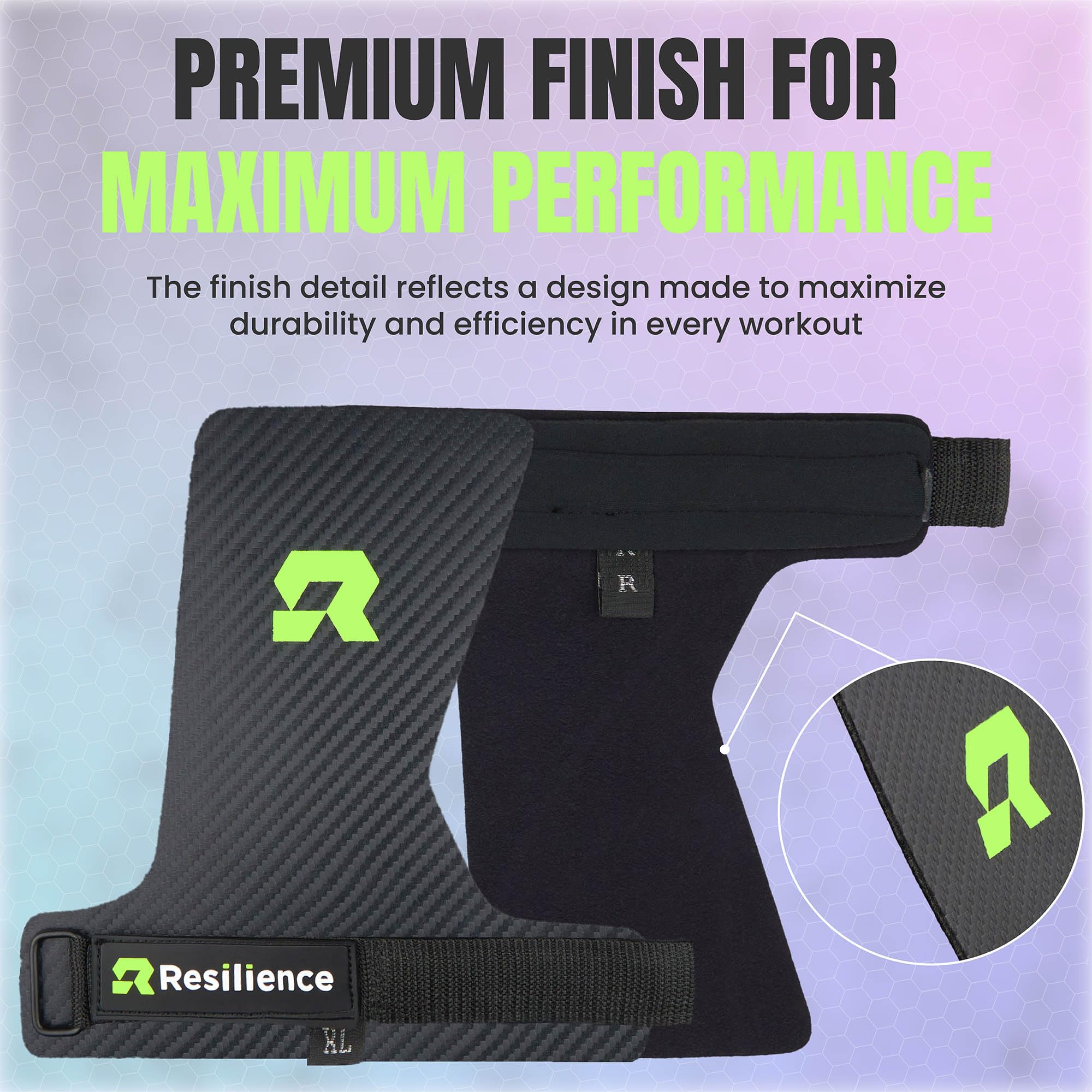 RESILIENCE CALLERAS para Crossfit,Gimnasio Y Calistenia - Grips con Almohadilla Extra, Protección Antidesgarros y Ampollas, Ideales para Halterofilia, Calistenia y Ejercicios de Fuerza (Large)