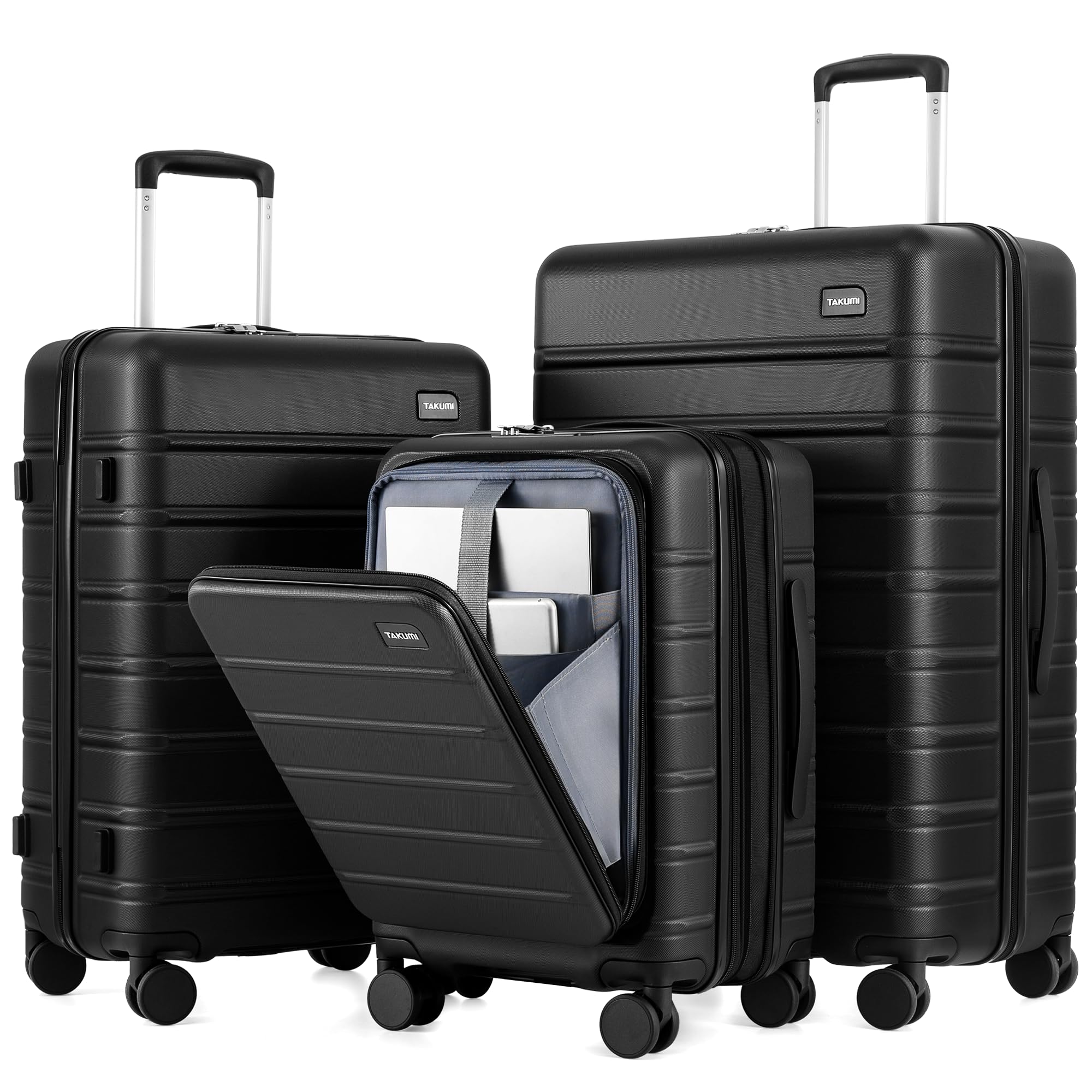 Suitcases with Wheels, Expandable Carry on Luggage, 3 Piece Set