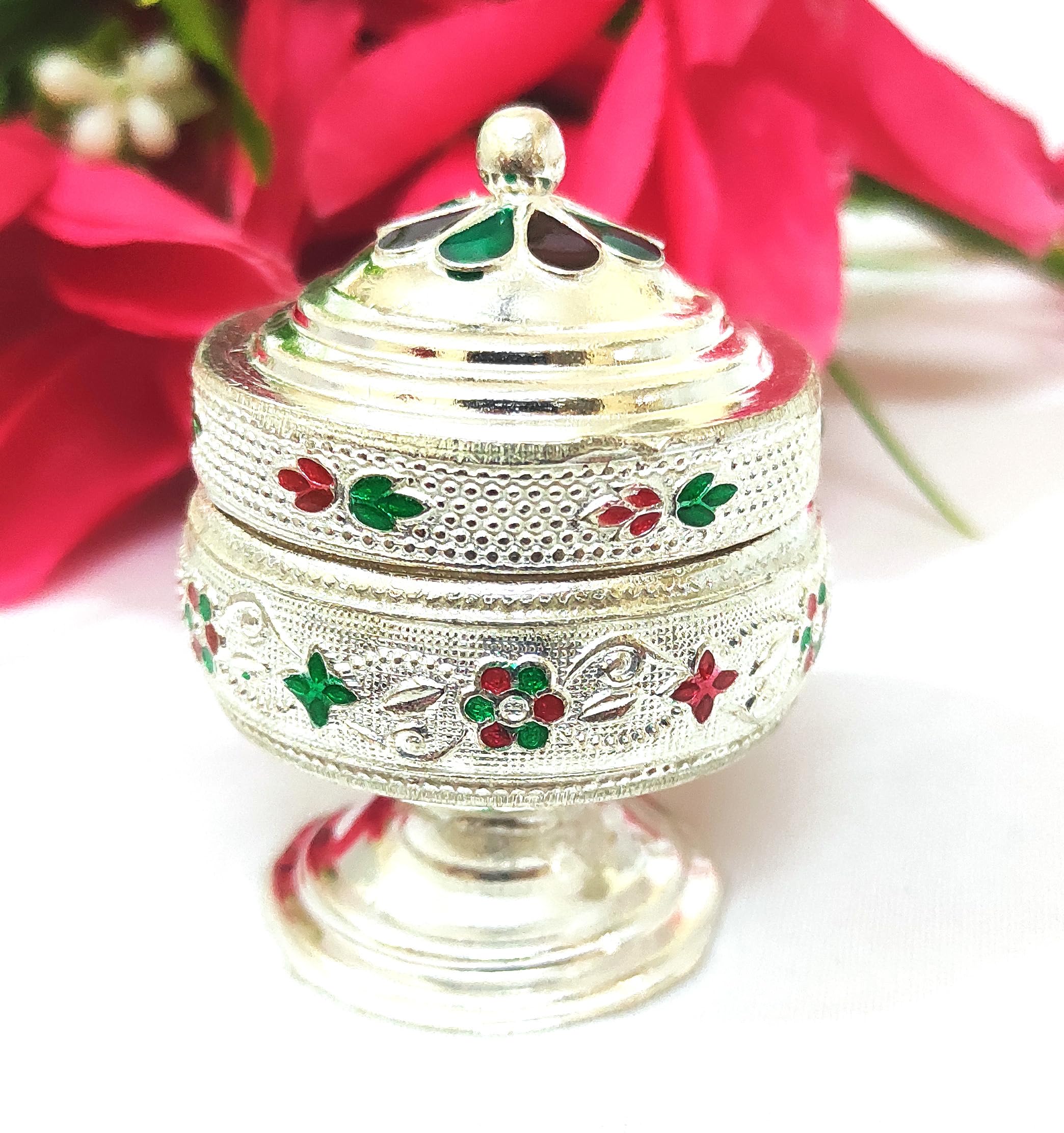 Samukkara Fashions German Silver Sindoor Box/kumkum box/kunguma chimil (Large) (B0CGVR4YTV) Amazon Price History, Amazon Price Tracker