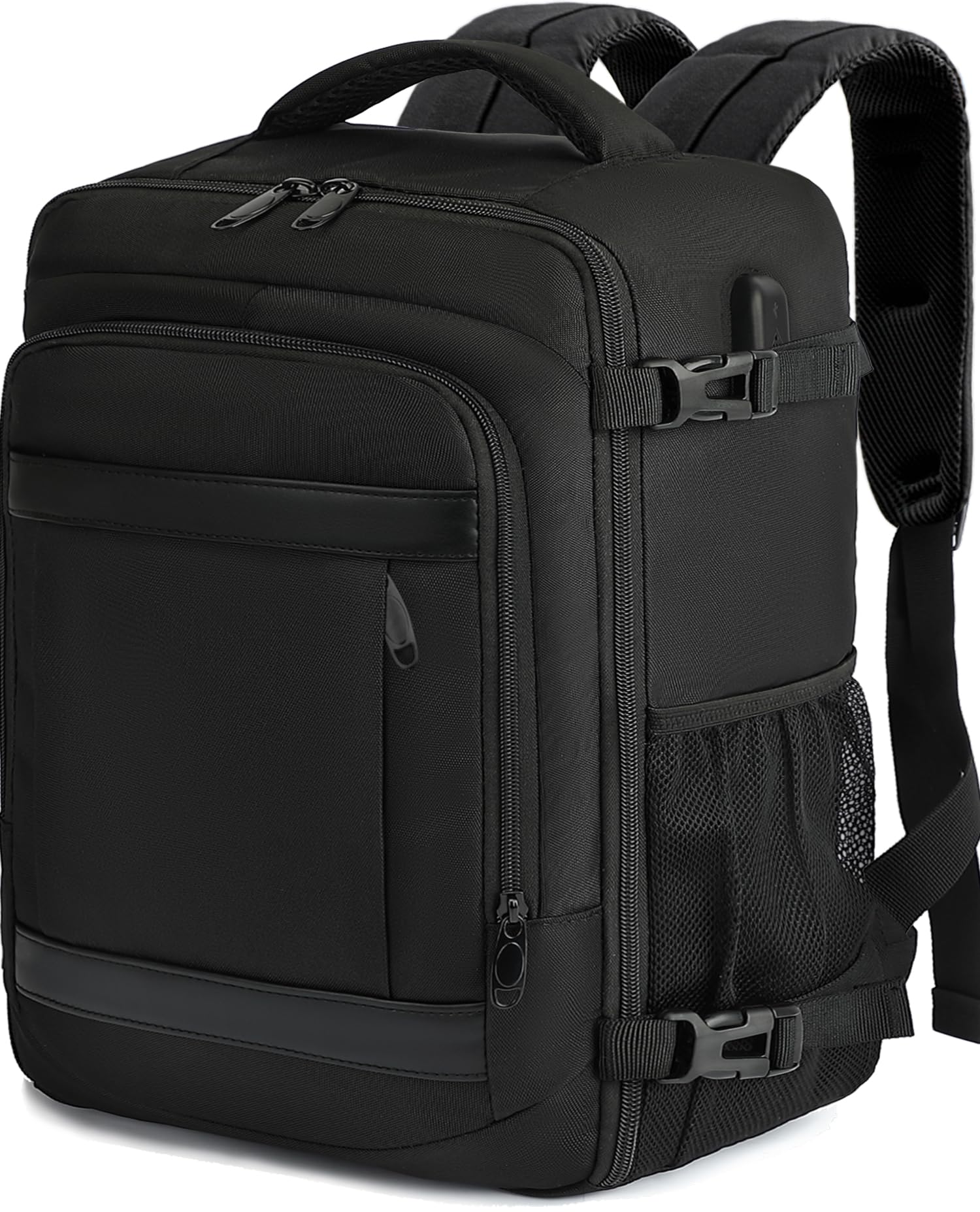 KLOSTAIN Zaino da Viaggio 55x40x20cm Zaino da Viaggio Aereo Bagaglio a Mano 44L Borsa da Cabina per Uomo e Donna Zaino da Viaggio Lavoro e Scuola Trekking,17.3 Pollici Zaino Porta PC Nero