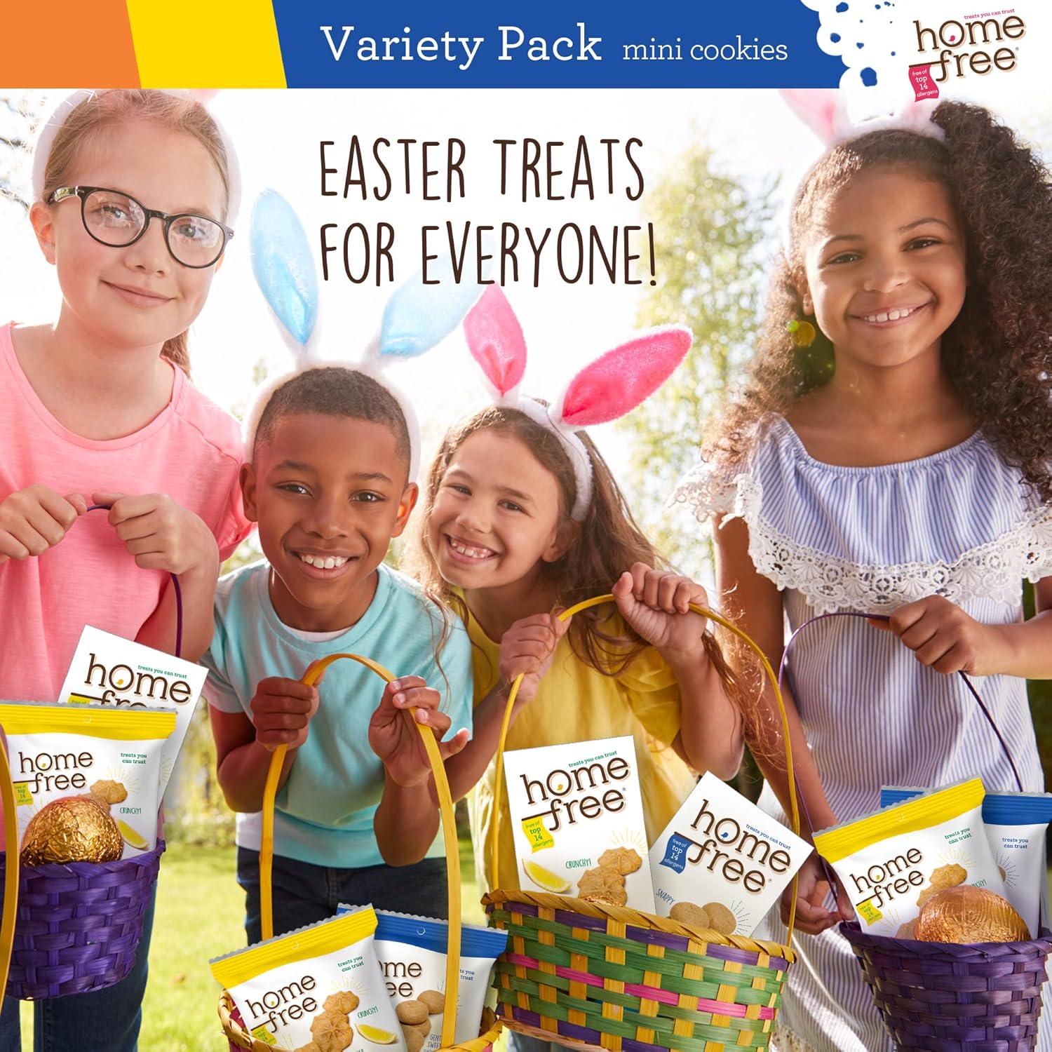 Homefree Mini Cookie Assortment, Vegan, Gluten Free, Nut Free, School Safe & Allergy Friendly Snacks, Variety Pack Includes Vanilla, Ginger Snaps & Lemon Burst, 5 oz Box (Pack of 6)