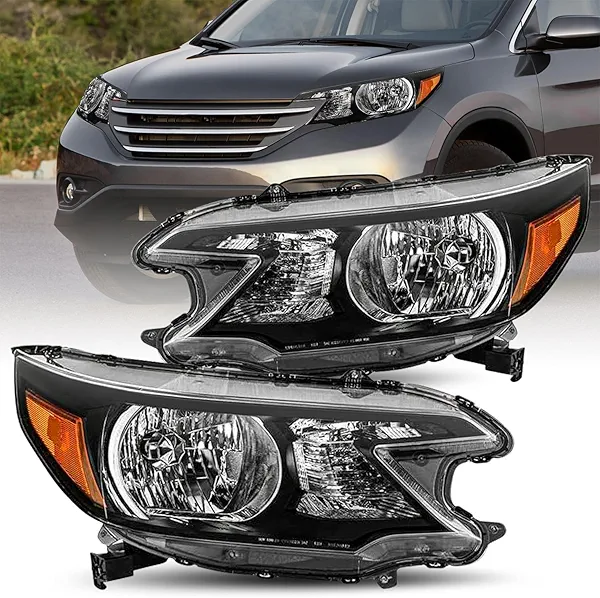 JSBOYAT Headlight Assembly Replacement for 2012 2013 2014 Honda CR-V OE Style Headlamp Halogen Head Light Lamp Front Light, Left Driver & Right Passenger Side