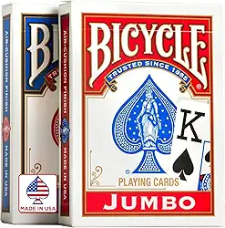 Bicycle Baralho padrão e jumbo – Baralho único – Poker, Rummy, Canasta, Pinochle, Euchre, Blackjack