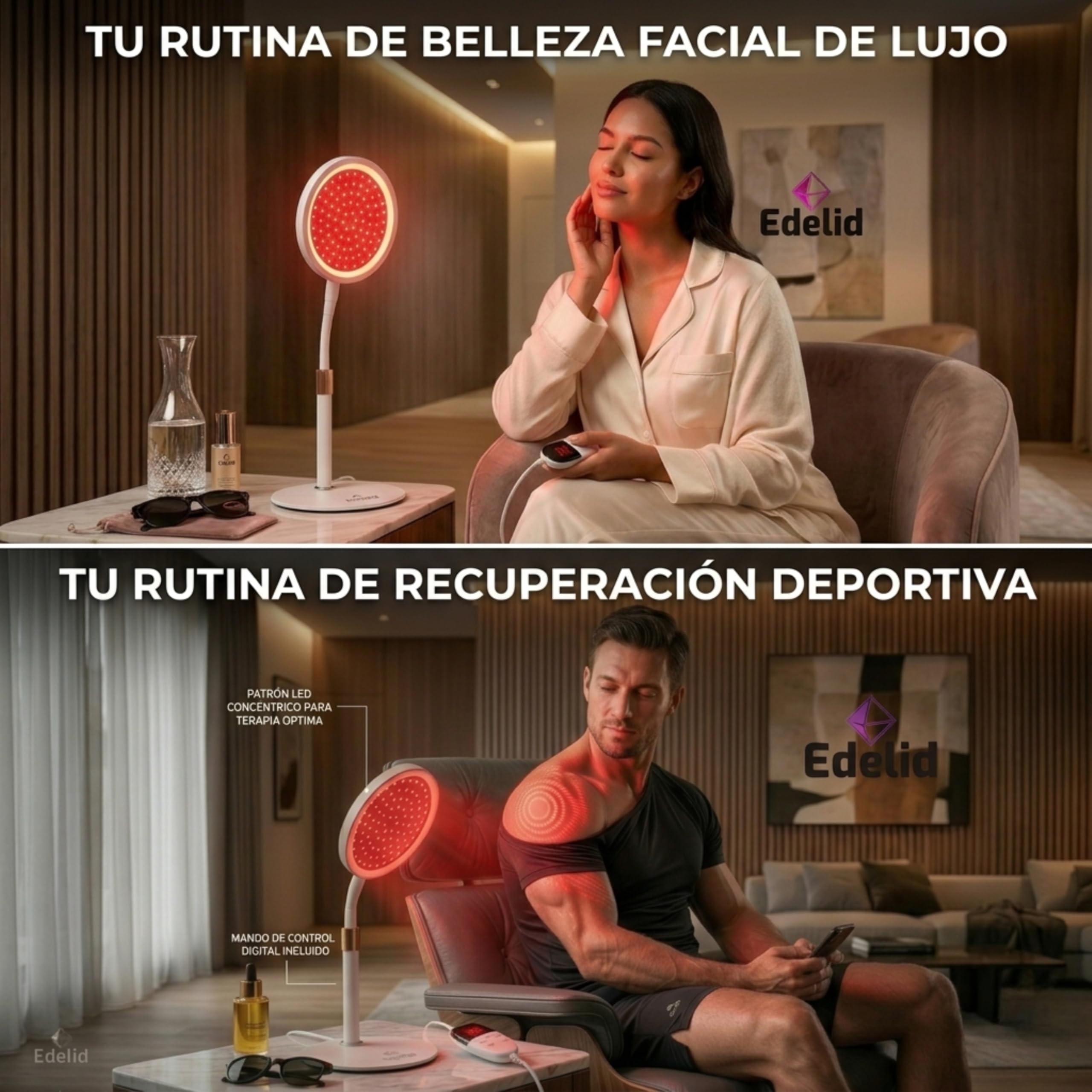 Lampara luz roja Red light therapy: Mejora la piel, descanso reparador, cura lesiones y más vitalidad - Promueve la producción natural de magnesio, colageno, melatonina, vitamina D y hierro
