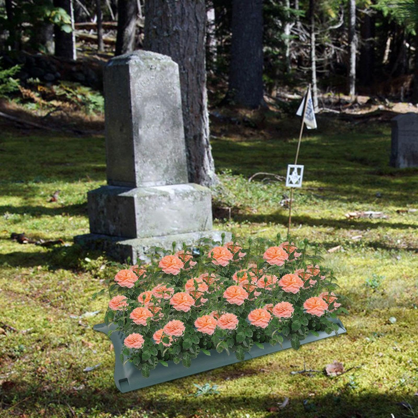 Qianly Floral Casket Saddle, Grave Vase, Craft Gardening Seedling Tray, Flower Holder, Flower Arrangement for Funeral Arrangement