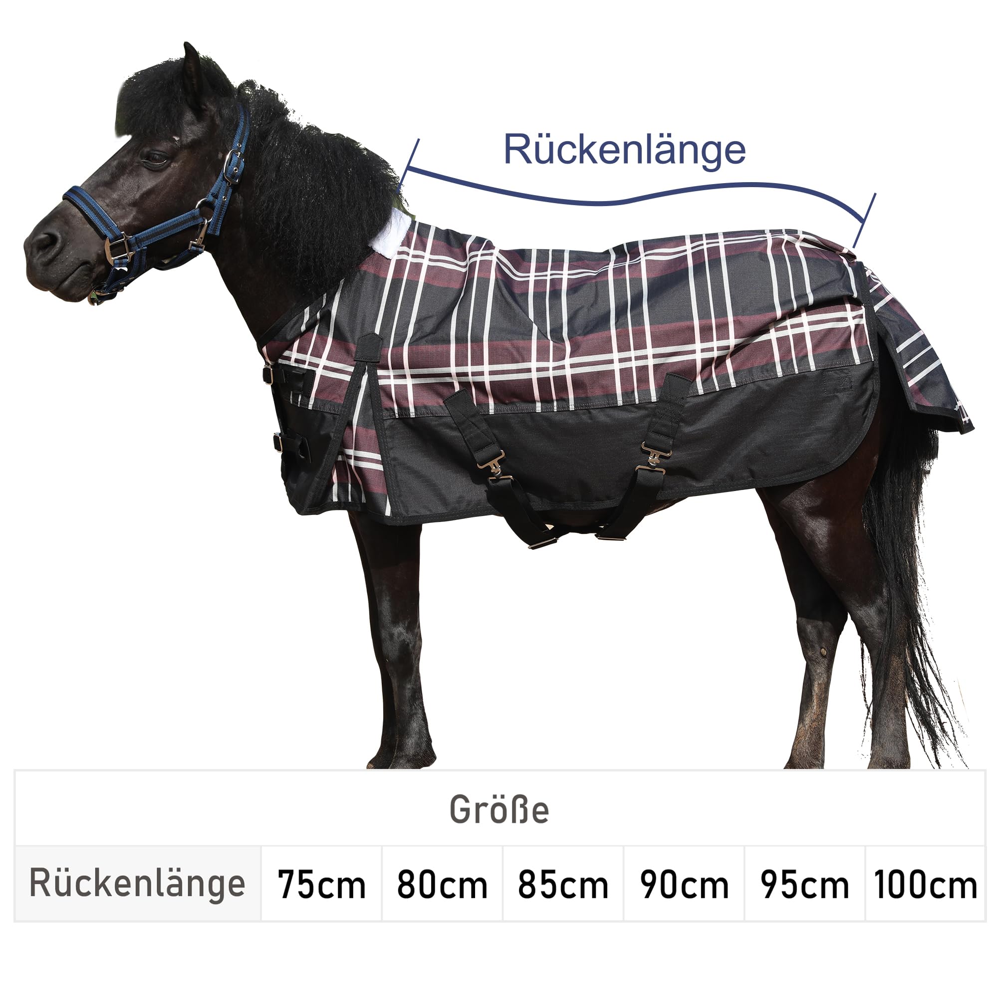 Coperta antipioggia 600D per Shetty & Puledro, impermeabile, antivento, traspirante, antistrappo, senza imbottitura (0 g), pony