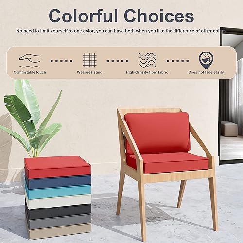 Miniatura 9 de Kullavik Funda de cojín de patio al aire libre, funda lavable para muebles, funda de cremallera suave y gruesa, funda de tela de poliéster, adecuada