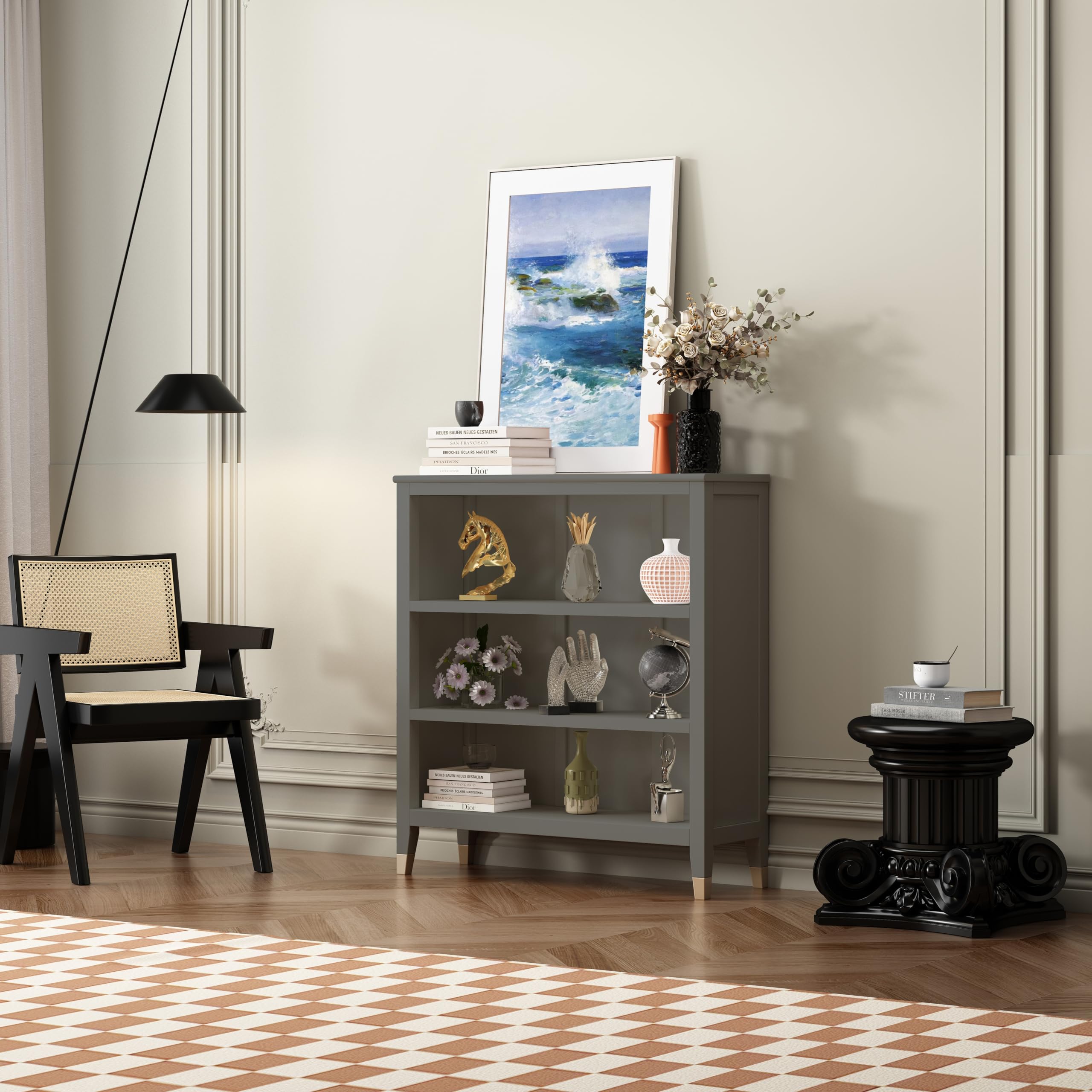 Cabinet Bits Palazzi Bookcase H97 W89 D25cm - Grey