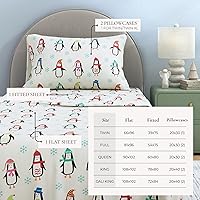 Vista 81 de Great Bay Home Christmas Flannel Sheet Set Full Size - 100% Turkish Cotton, Double-Brushed, Winter Bed Sheets - Ultra-Soft, Cozy, 4-Piece Holiday