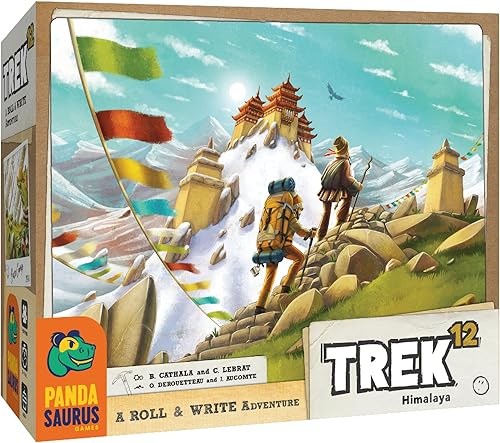 Trek 12 Himalaya - Juego de mesa - Embárcate en una aventura de estrategia y habilidad del Himalaya. Juego de rodar y escribir para niños y adultos,