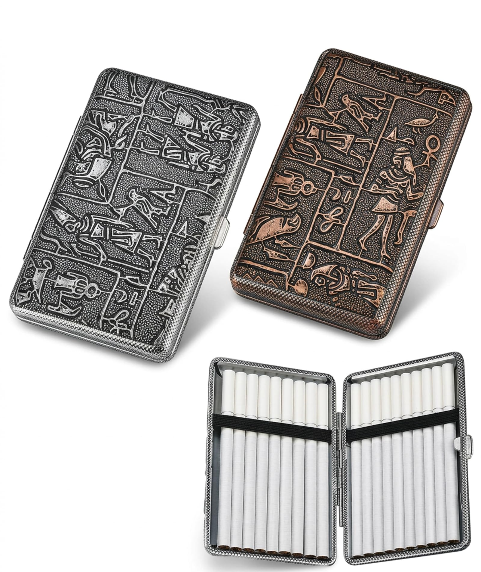 bharatbazaar 2Pack Cigarette Case Leather Vintage Cigarette Box Holds 100mm Cigarettes Cigarette Holder Case for Men Women Gifts Credit Card Holder Protective Security Wallet-picture-34