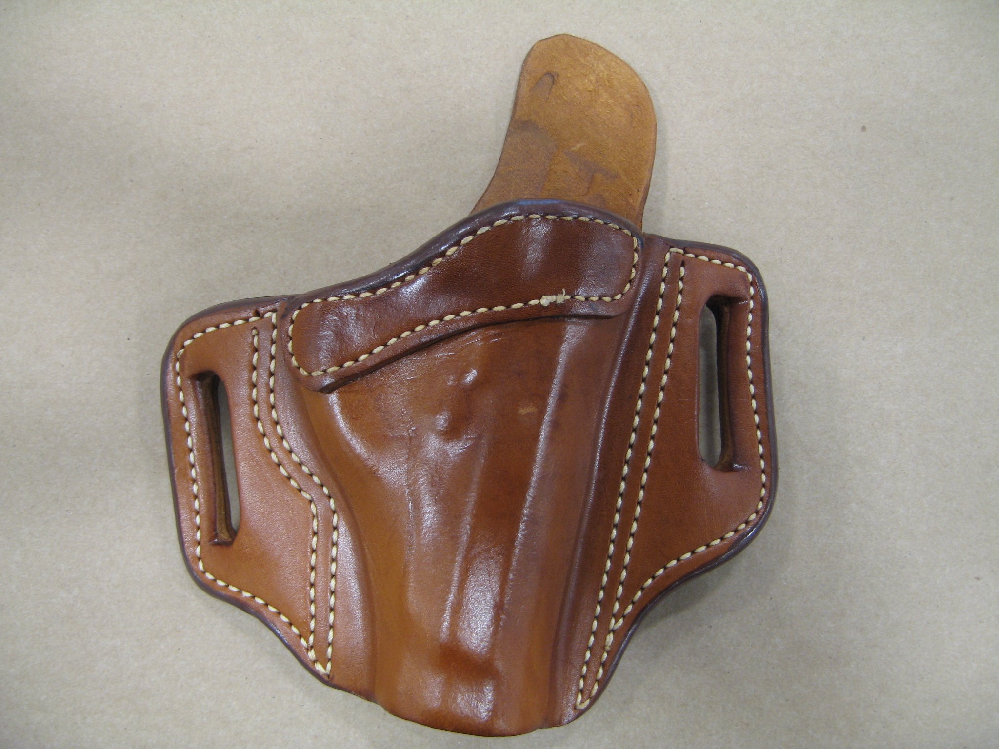 Azula Gun Holsters Makarov 9x18 OWB Leather Pancake Belt Holster - Tan, Right Hand