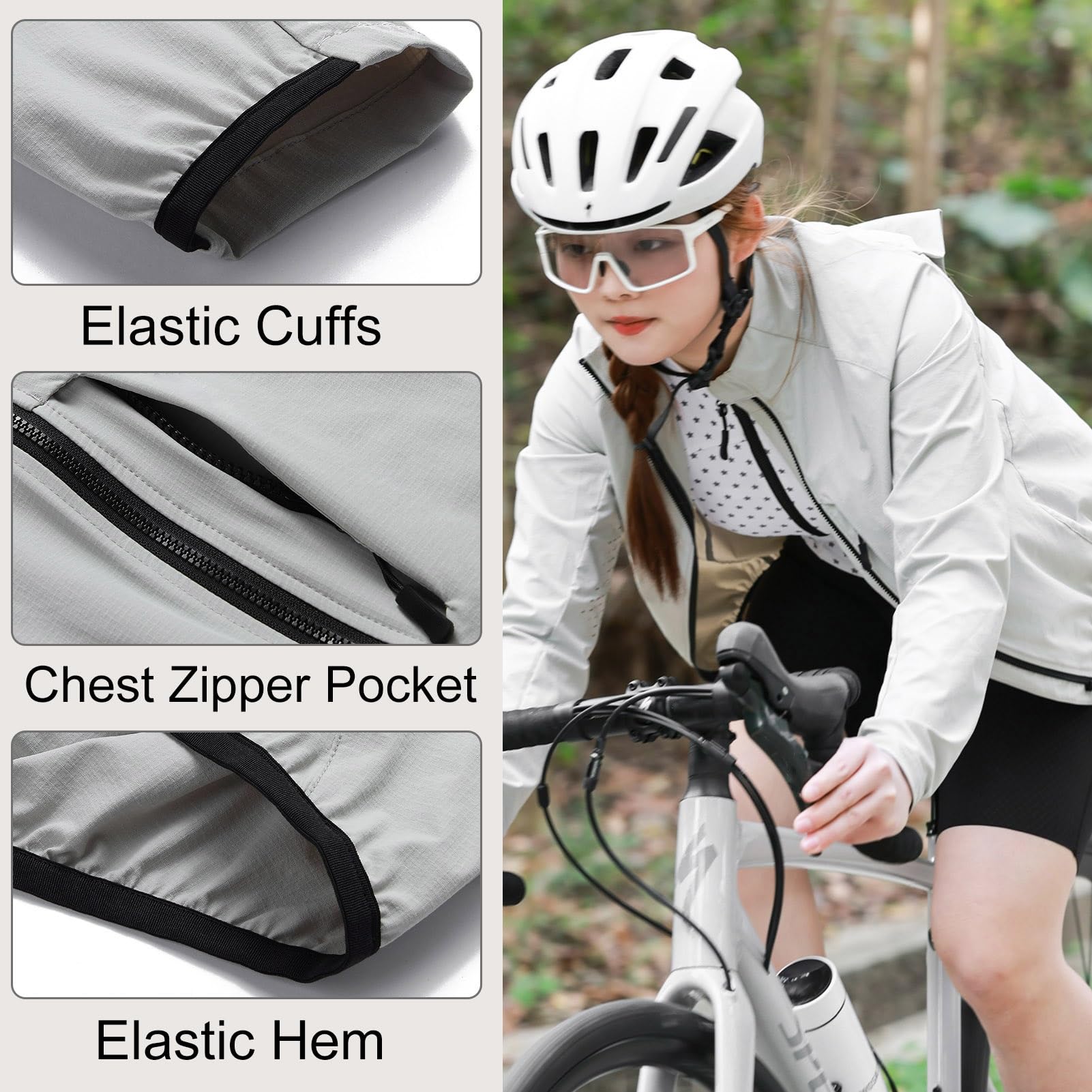 Fahrradjacke Herren Sommer Wasserdicht Atmungsaktiv Reflektierend Langarm Radjacke Winddichte Leicht Laufjacke für Radfahren Outdoor & Alltag