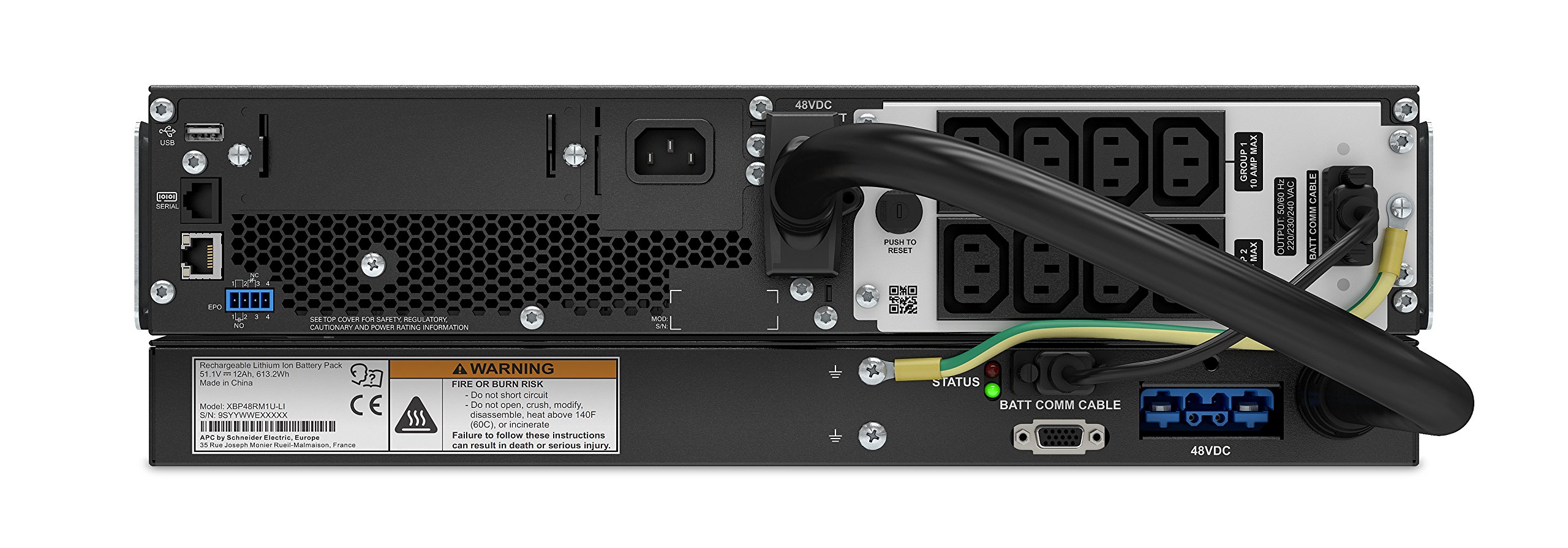APC Smart-UPS On-Line Li-ion UPS - SRTL1500RMXLI - Sistema de Alimentación ininterrumpida 1500VA (Convertible Rack-/ Torre, 8 Salidas IEC-C13)