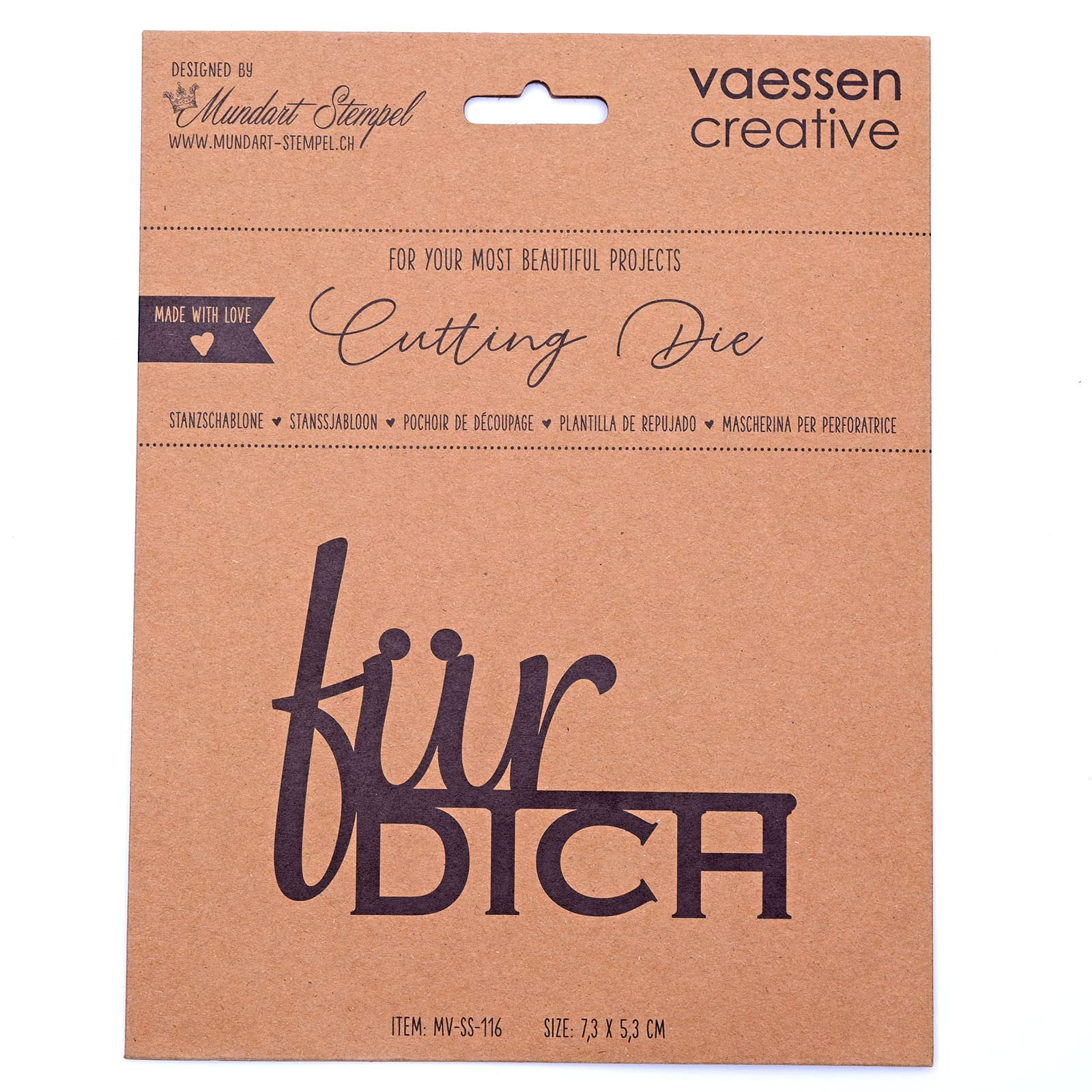 Vaessen Creative Fustella a cerchio – 4,3 cm – Fustella per bricolage, carta da scrapbooking o decoupage
