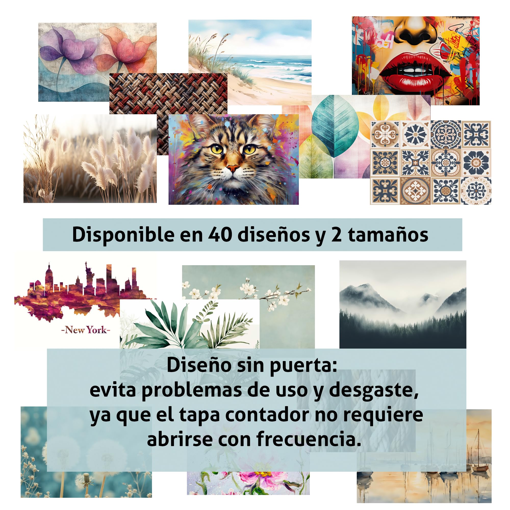 Lafabricadelcuadro® Tapa Contador de Luz Decorativa – Cuadro Cubre Contador Eléctrico en Madera MDF – Disponible en 40 Diseños y 2 Tamaños - Medida Externa (AC-106, 46X32 cm)