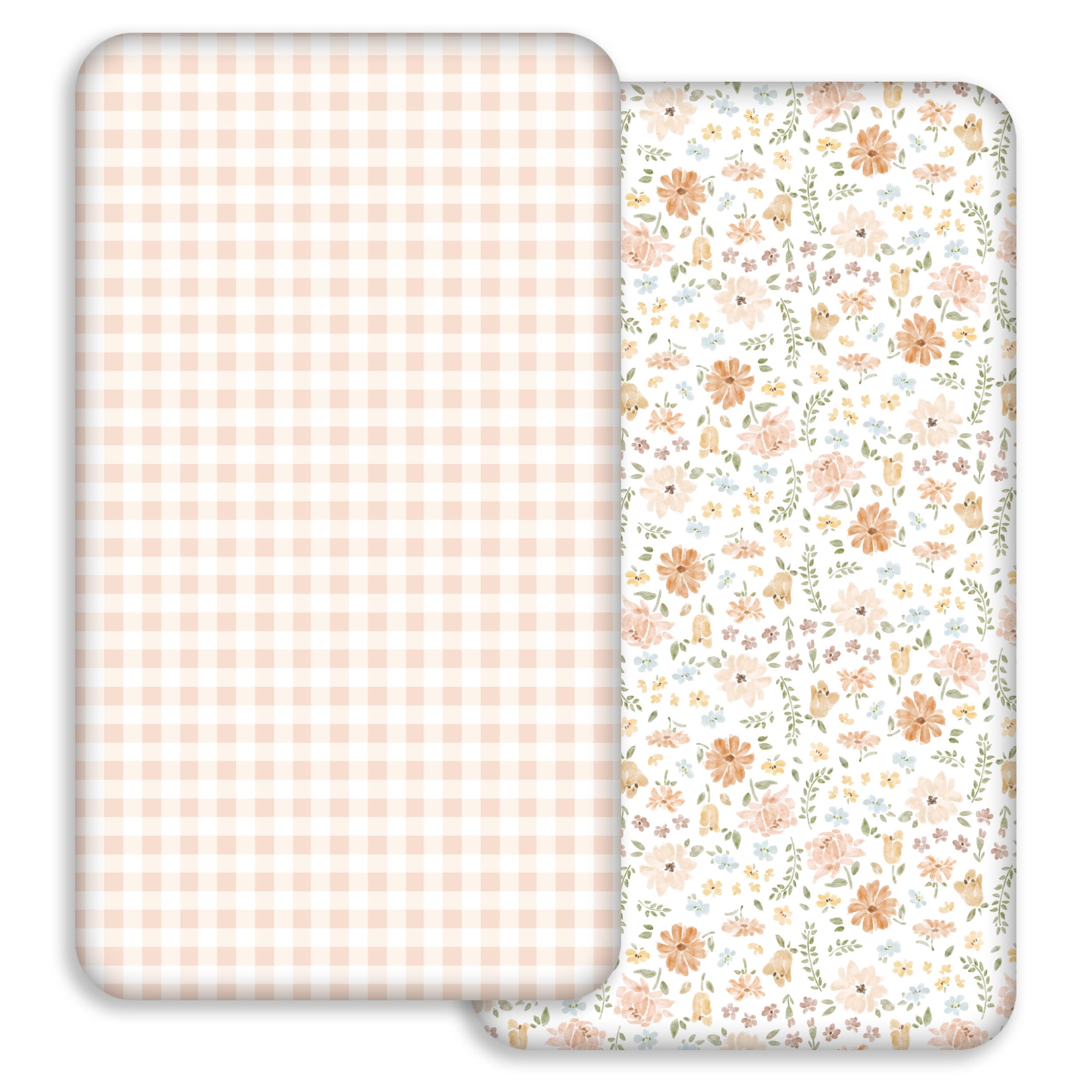 2 Stück Jersey Spannbetttuch für das Kinderbett, 100% Mikrofaser- Atmungsaktiv, 120 x 60cm Öko-text100 Gemütliche und leichte Baby Bassinet Laken（Idyllisches Geflüster）