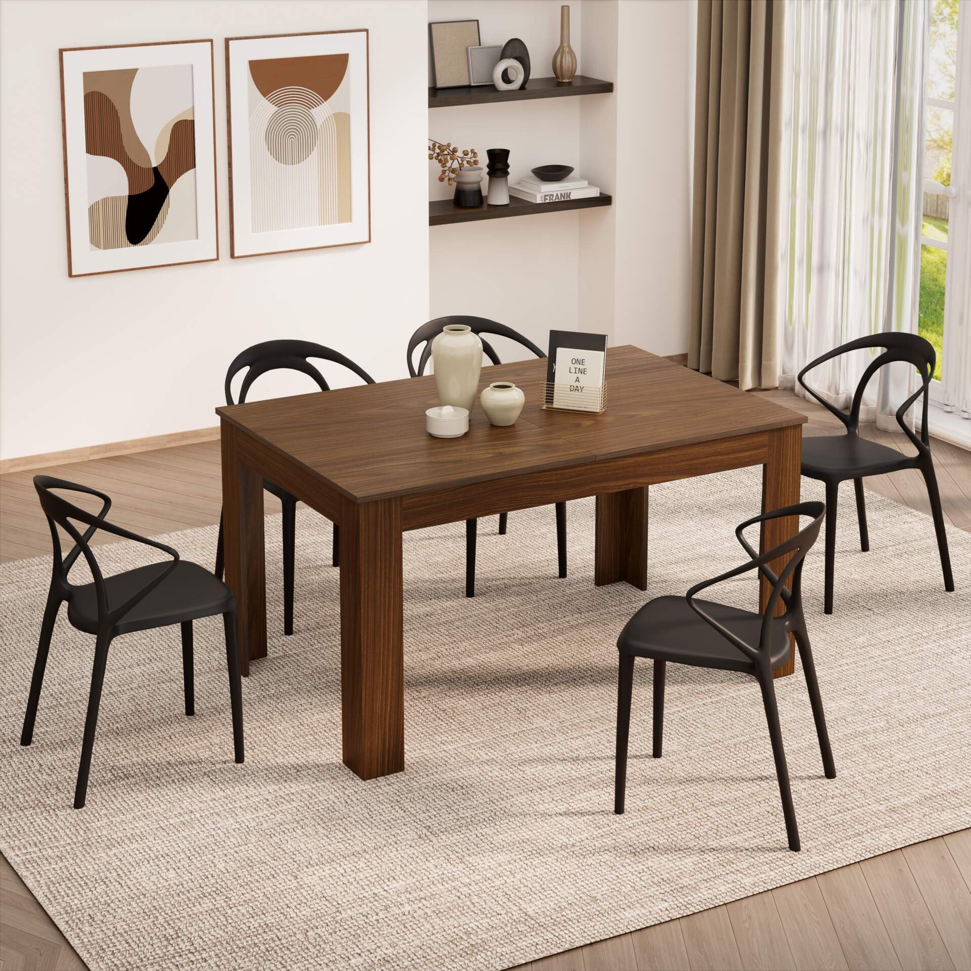 Mobili Fiver, Easy, Extendable Dining Table, 140(220) x90 cm