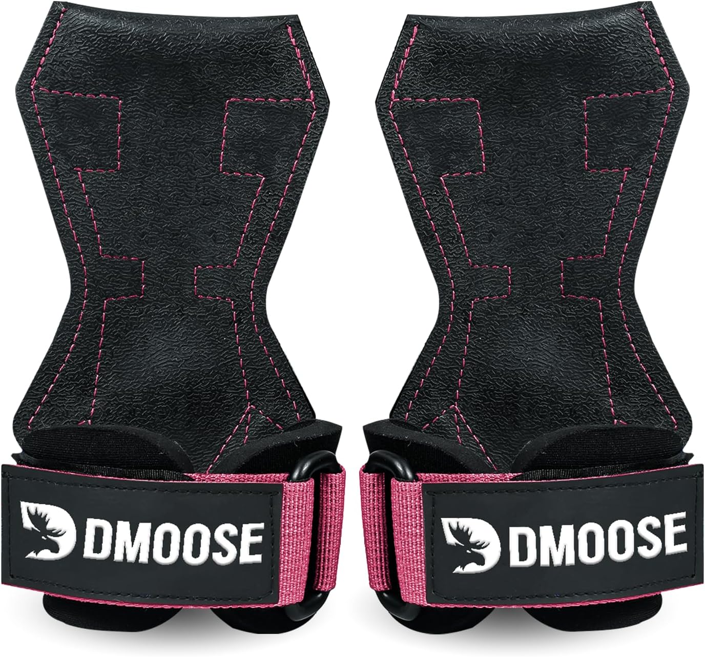 DMoose FitnessWeight Lifting Grips - Anti Slip Neoprene Padded Gym Straps for Powerlifting, Cross Training & Pullups - Wrist Support Grips for Deadlifts & Weight Lifting