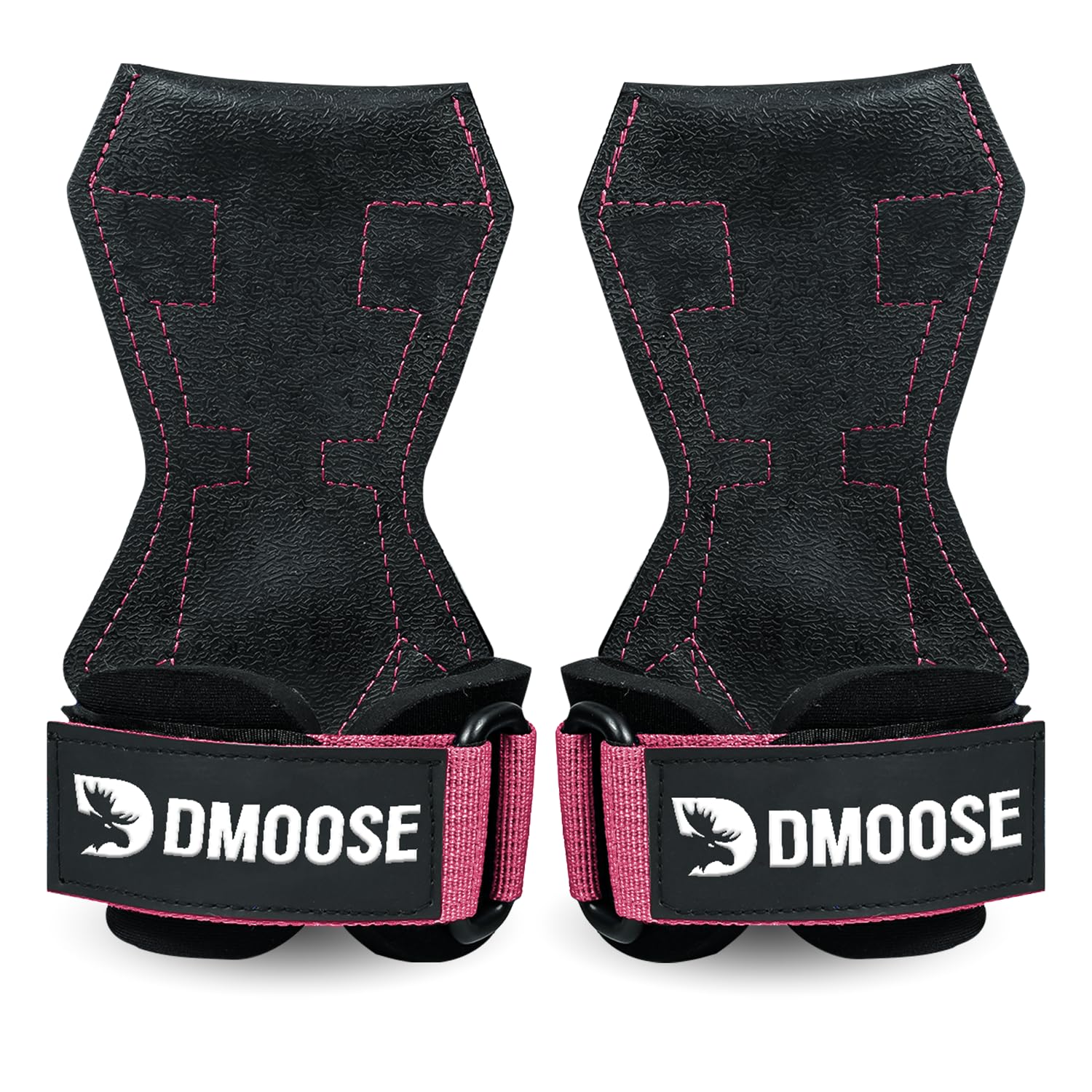 DMoose FitnessWeight Lifting Grips - Anti Slip Neoprene Padded Gym Straps for Powerlifting, Cross Training & Pullups - Wrist Support Grips for Deadlifts & Weight Lifting
