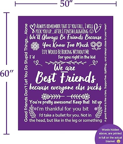 Miniatura 3 de Luxe Extreme Divertida manta para mejor amiga, regalos divertidos de cumpleaños para mujeres, regalos únicos y divertidos de amistad, para mujeres y